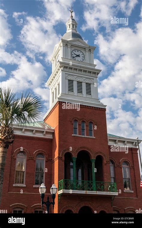 Classical Revival Clock Bell Tower And Steeple On The Old Historic