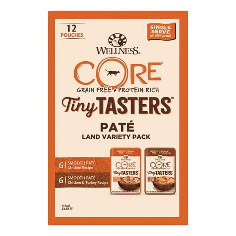 Wellness has dry cat food, wet cat food, and cat snacks and treats. Wellness CORE Tiny Tasters Chicken, Chicken & Turkey Pate ...