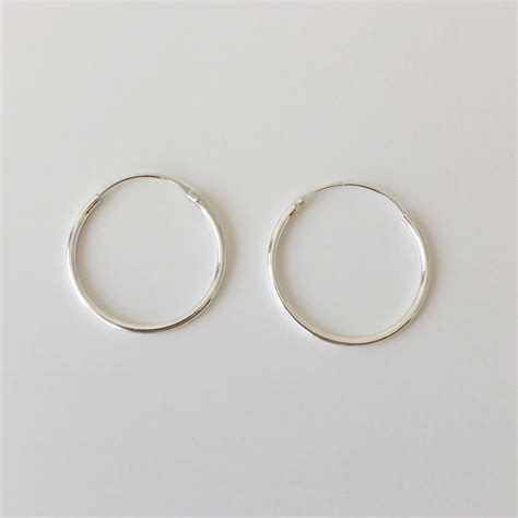 Mm X Mm Sterling Silver Hoops Silver Endless Hoops Etsy