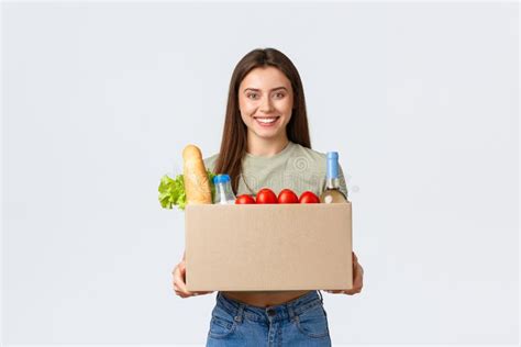 Online Home Delivery Internet Orders And Grocery Shopping Concept