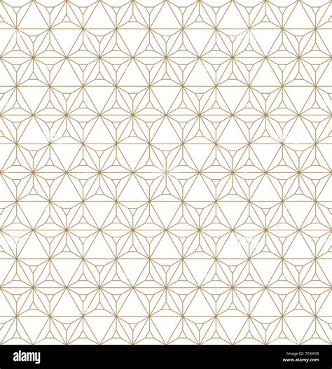 Japanese Seamless Geometric Pattern Gold Silhouette Linesfor Design