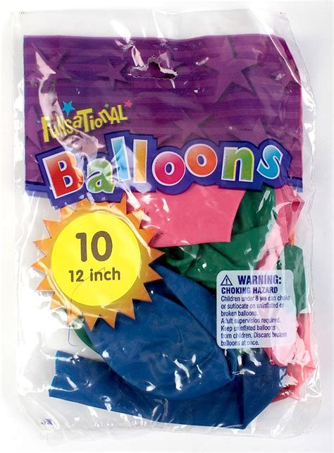 Assorted Colors 12 Inch Funsational Balloons Set Of 10 Balloons Home