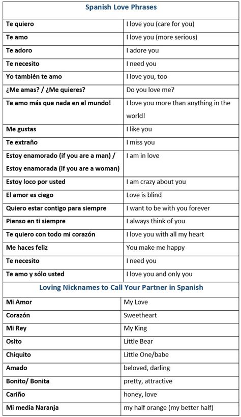 How To Say I Love You In Spanish Spanish Love Phrases Loving Nicknames To Call Your Partner In