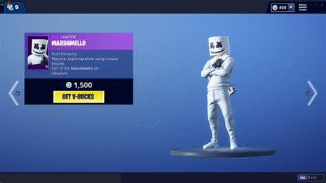 Fortnite Marshmello Set Marshmello Skin Mello Rider And Marsh Walk