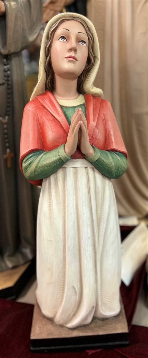 Saint Bernadette 30" Kneeling Statue, Colored Fiberglass