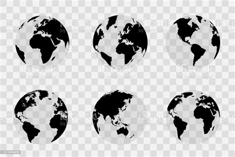 Earth Globe Set World Map In Globe Shape Earth Globes Collection On