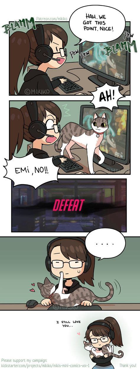 Gamer Kitty By Zombiesmile On Deviantart Life Comics Cat Comics Funny