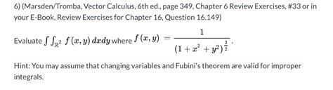 Solved 6) (Marsden/Tromba, Vector Calculus, 6th ed., page | Chegg.com