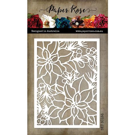 Paper Rose Dies Christmas Poinsettia Coverplate