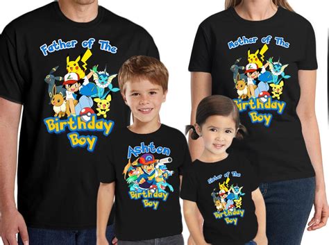 Pokemon Birthday Shirt Customized Birthday Party Shirt Add