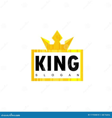 Gold King Typography Logo With Crown Symbol Stock Vector Illustration