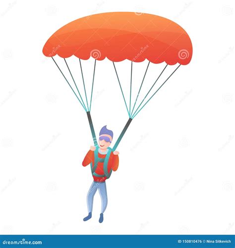 Professional Parachuter Icon Cartoon Style Stock Vector Illustration