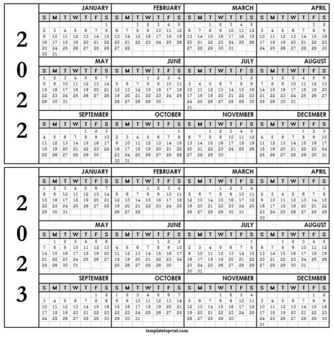Cute Printable 2022 2023 Calendar Jan 2022 To Dec 2023 Calendar