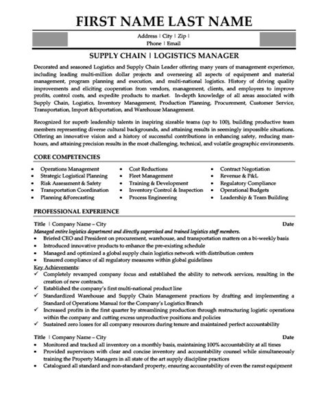 Logistics Manager Resume Template Premium Resume Samples And Example