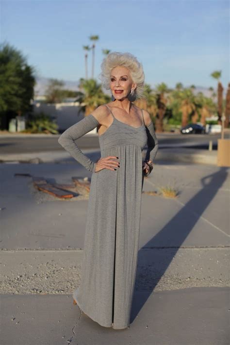 Cut longer side bangs for a nice face framing effect. Advanced Style in Palm Springs - Advanced Style