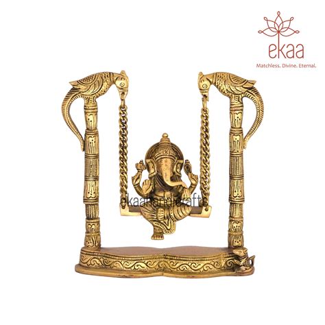 Brass Lord Ganesha On Swing Ekaa Handicrafts