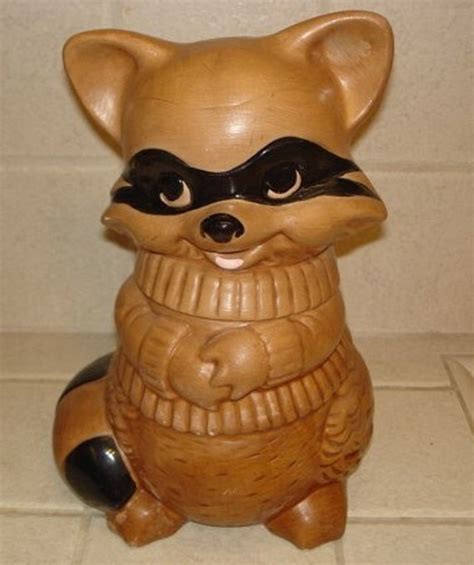 Vintage Twin Winton Pottery Raccoon Cookie Jar By Gizmos On Etsy