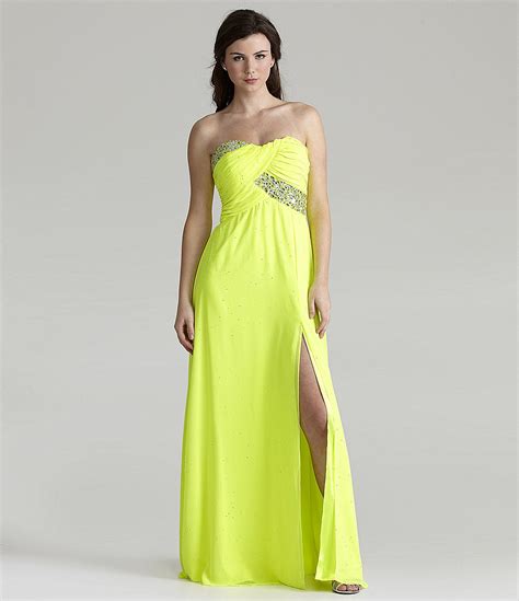 Jodi Kristopher Wrap Front Beaded Gown Bright Prom