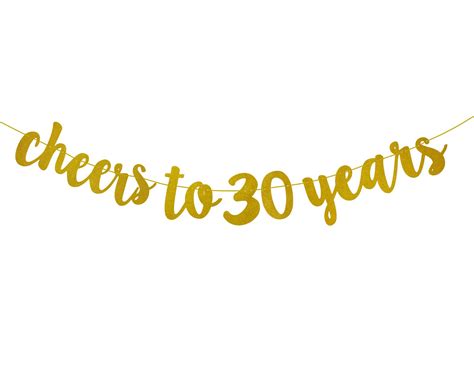 Buy Fecedy Gold Glitter Cheers To 30 Years Banner For 30th Birthday