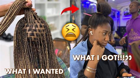 what i wanted vs what i got 👀😫 my first time doing knotless box braids 😱 youtube