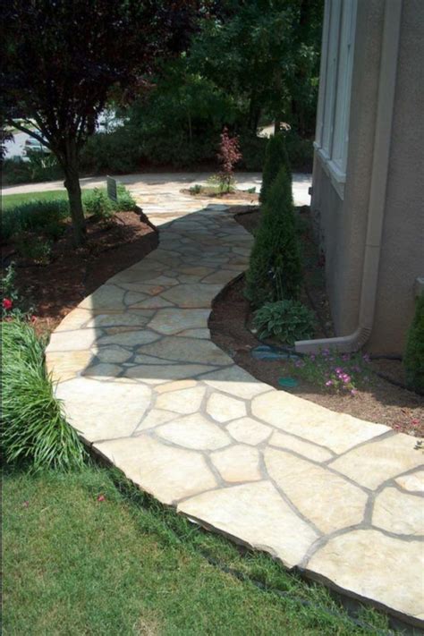 Exterior How To Lay Flagstone Walkway In Grass Flagstone Walkway With