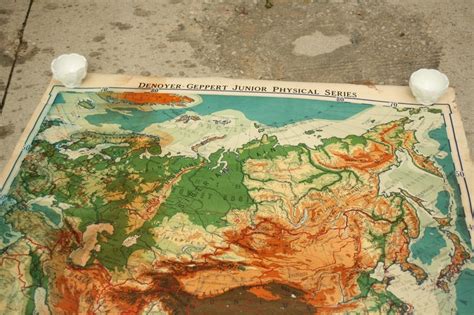 Vintage Eurasia Map School Map Wall Hanging School Set Etsy