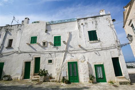 White Houses In The White City Ostuni In Puglia South Italy Stock