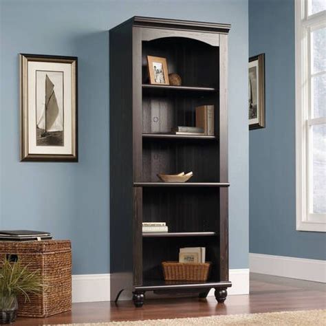 Sauder Harbor View 72 Library Bookcase Antiqued Paint Finish