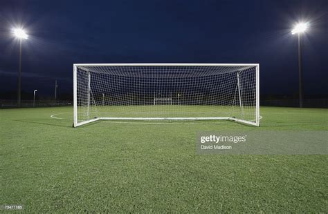 Soccer Goal On Field At Night High Res Stock Photo Getty Images