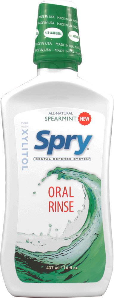 Spry Dental Defense Oral Rinse With Xylitol Spearmint 16 Fl Oz
