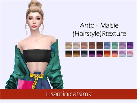Tok Sik Anto`s Maisie Hair Retextured By Lisaminicatsims Sims 4 Hairs