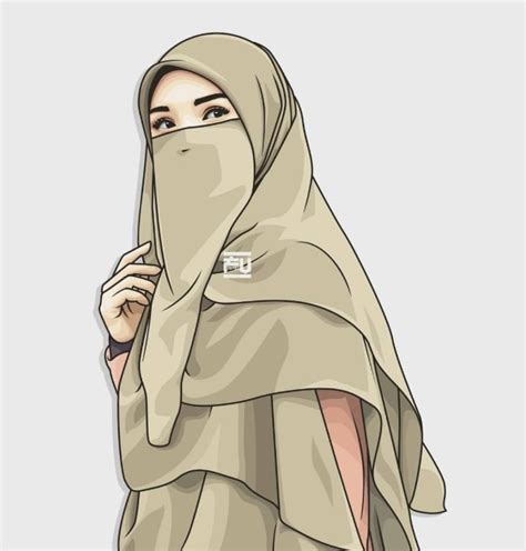 √ 101 gambar kartun muslimah berhijab cantik menggunakan cadar dan semakin imut ketika berkacamata
