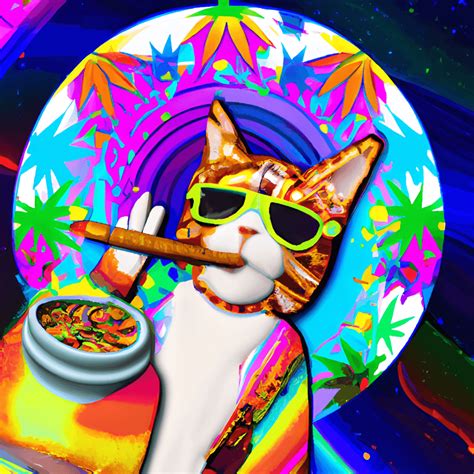 Cool Stoner Cat Smoking A Joint · Creative Fabrica