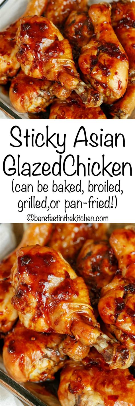 By steven raichlen fine cooking issue 117. Sticky Asian Glazed Chicken can be baked, broiled, grilled, or pan-fried! Get the recipe at ...