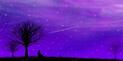 紫色浪漫梦幻唯美风创意星空背景海报桌面壁纸背景图片素材免费下载 熊猫办公