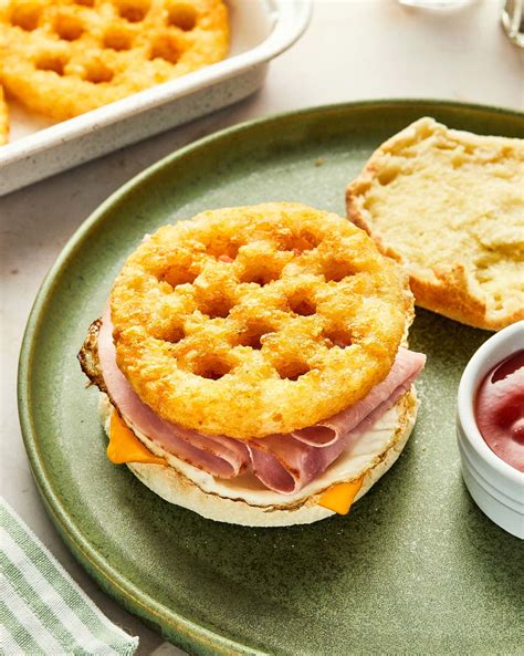 Hash Brown Waffle Breakfast Sandwich