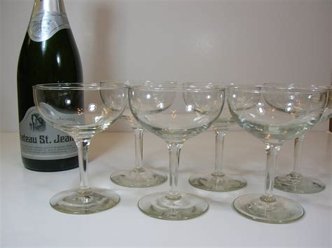 Vintage Champagne Glasses Set Of Six
