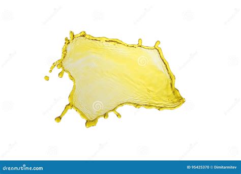 Splash Yellow Color Isolated Over White Background Stock Photo Image