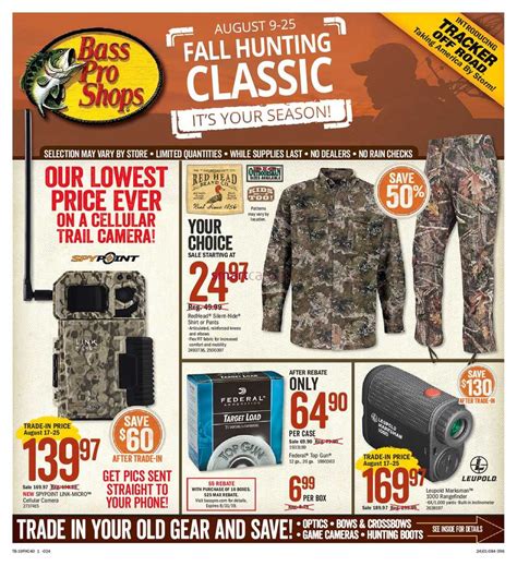 Bass Pro Shops Fall Hunting Classic Flyer August 9 To 25