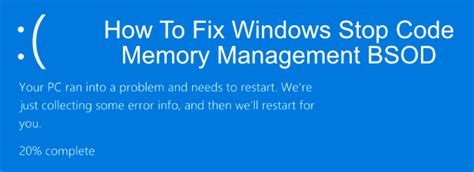 How To Fix Windows Stop Code Memory Management Bsod Laptrinhx