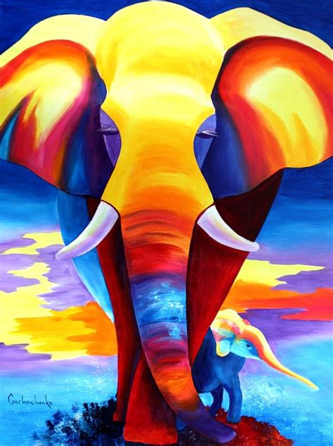 Elephants Painting By Tetiana Gorbachenko Artmajeur