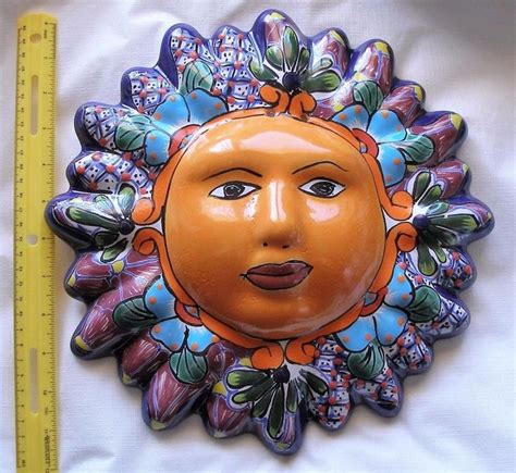 Mexican Ceramic 125 Talavera Sun Hand Painted Wall Hanging Decor