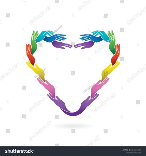People Give Helping Hand Vector Shape Stock Vector Royalty Free Shutterstock