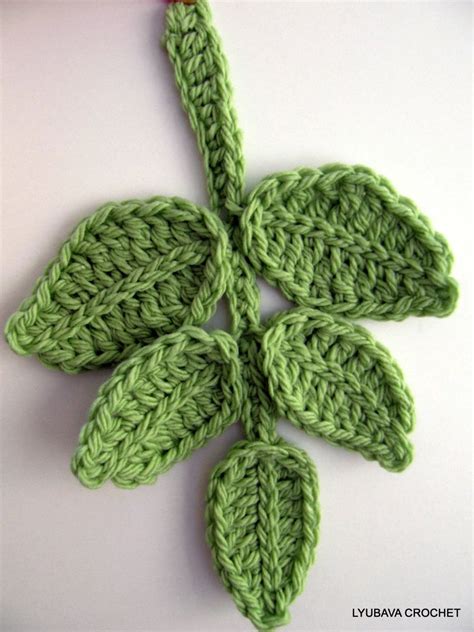 Crochet Pattern Branch Of Leaves Crochet Leaves Tutorial Pattern