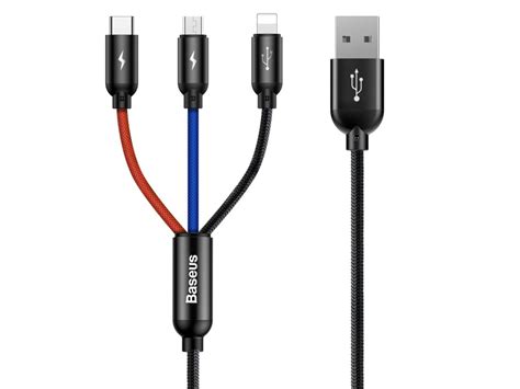 Baseus 3in1 Kabel Usb A Naar Usb C Lightning Micro Usb