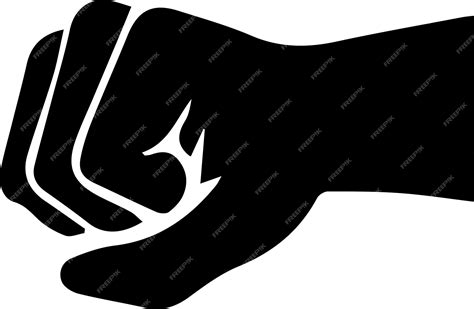 Premium Vector Fist Hand Vector Silhouette Illustration Black Color 19