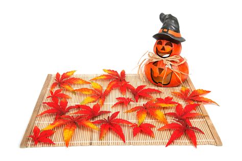 Halloween Decoration With Leaves Free Stock Photo Public Domain Pictures
