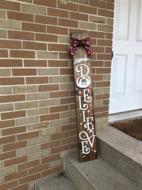 Believe Christmas Sign Christmas Porch Sign Believe Jesus Etsy