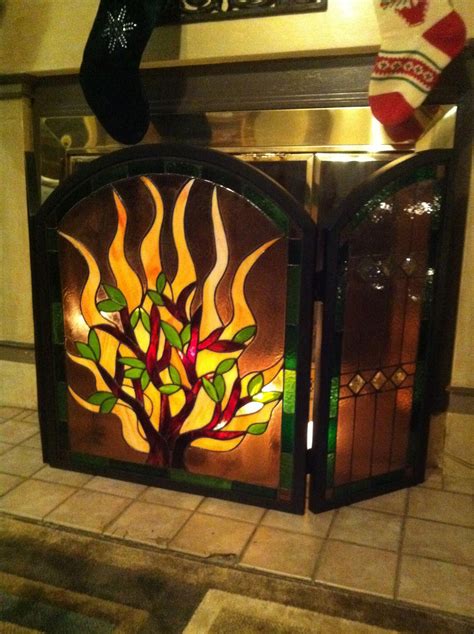 Stained Glass Artists Glass Fireplace Stained Glass Fireplace Screen