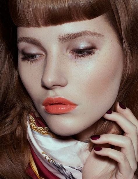 Gorgeous Colours And Matte Nails Coral Lipstick Makeup Inspiration